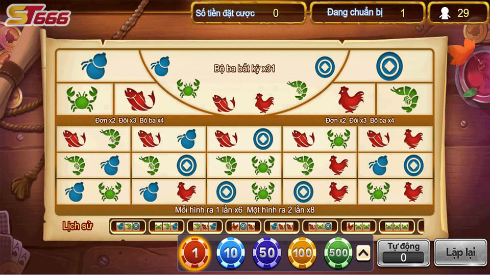 Game Tôm Cua Cá - Trò Chơi Làm Mưa Làm Gió Tại ST666 2 Hướng dẫn người mới cách chơi Tôm cua cá tại ST666