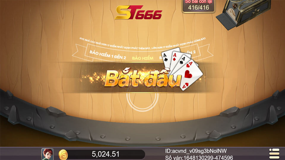 Đánh bài xì dách online tại ST6666