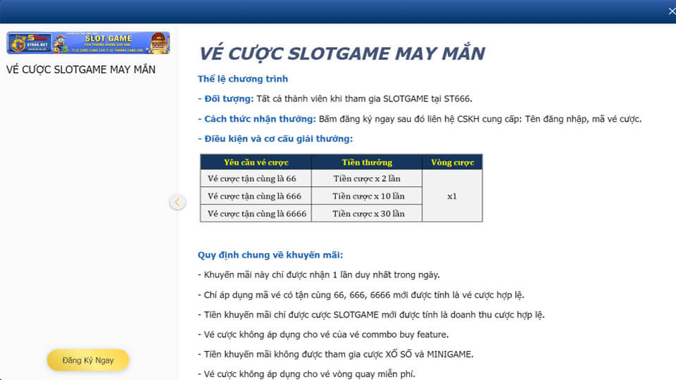 Vé Cược May Mắn ST666 - Cơ Hội Trúng Đậm Tiền Thưởng 1 Ve Cuoc May Man St666