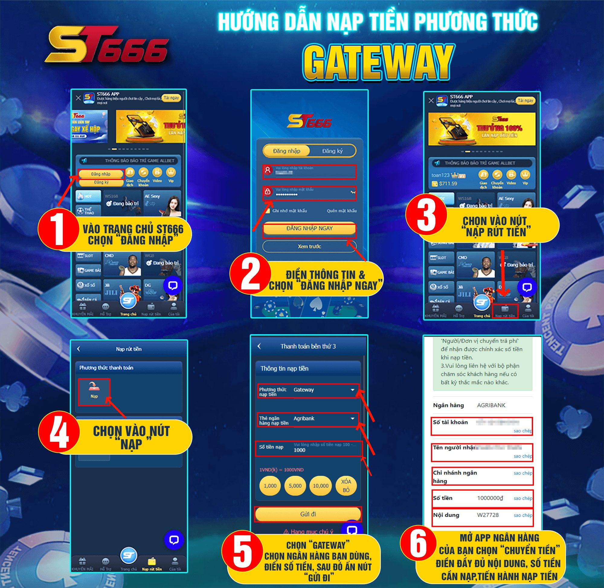 Huong Dan Nap Tien St666 Gateaway