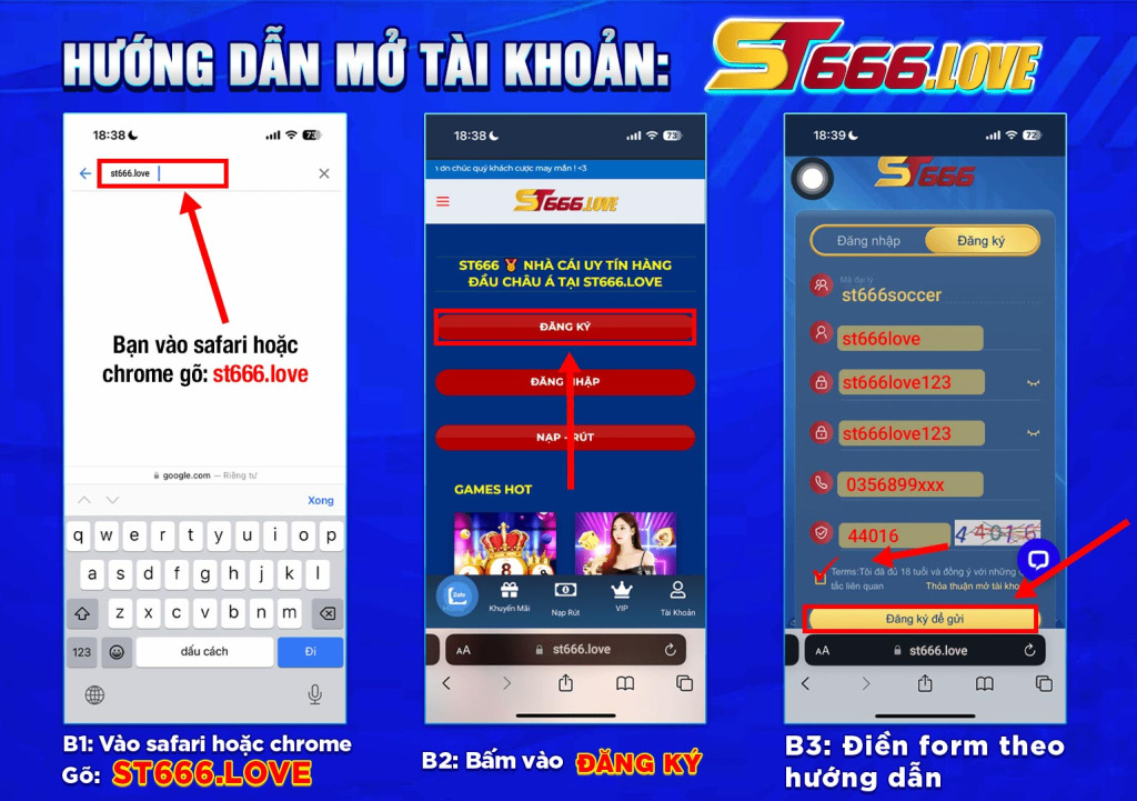 Hướng dẫn đăng ký ST666